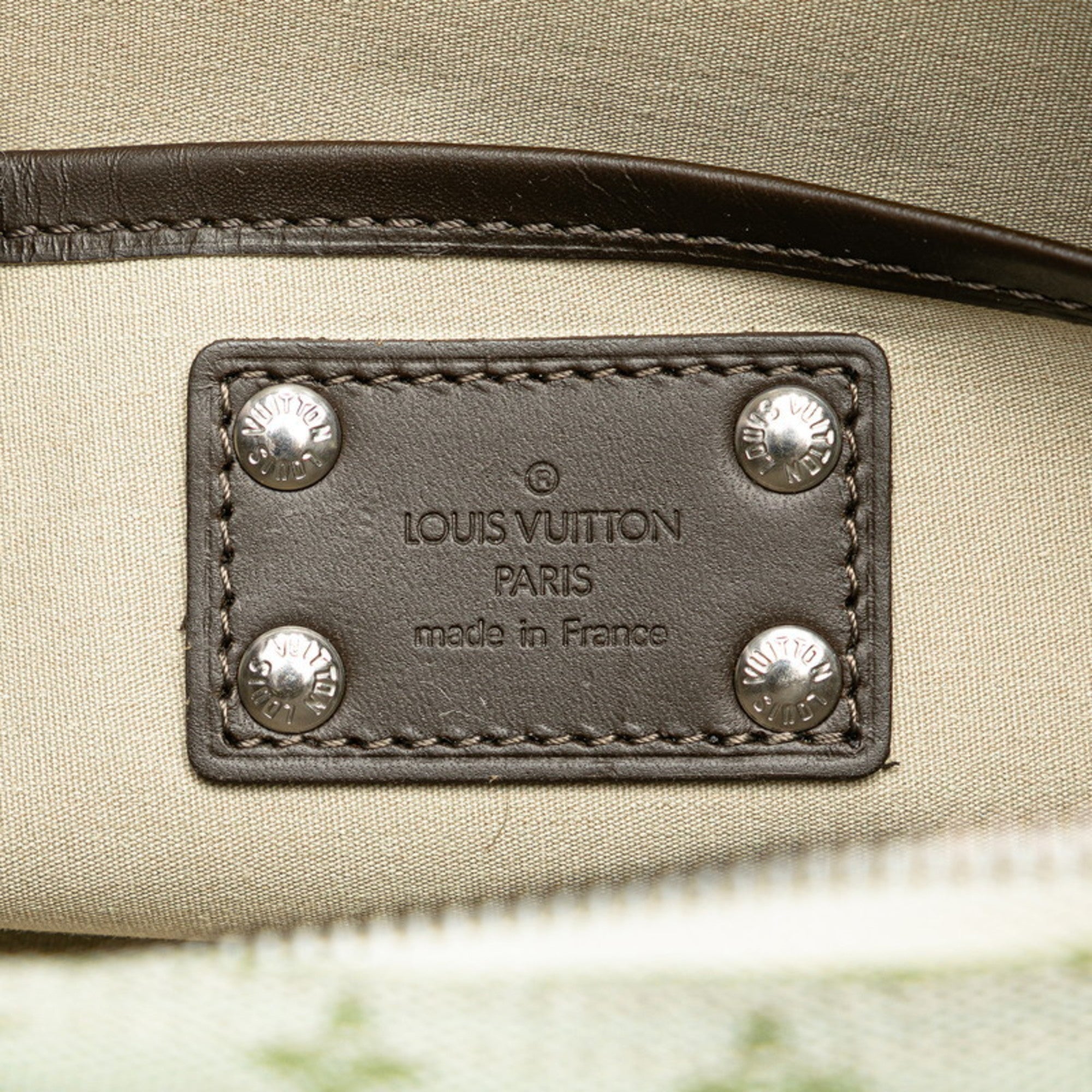 Louis Vuitton Green Khaki Canvas Leather Shoulder Bag