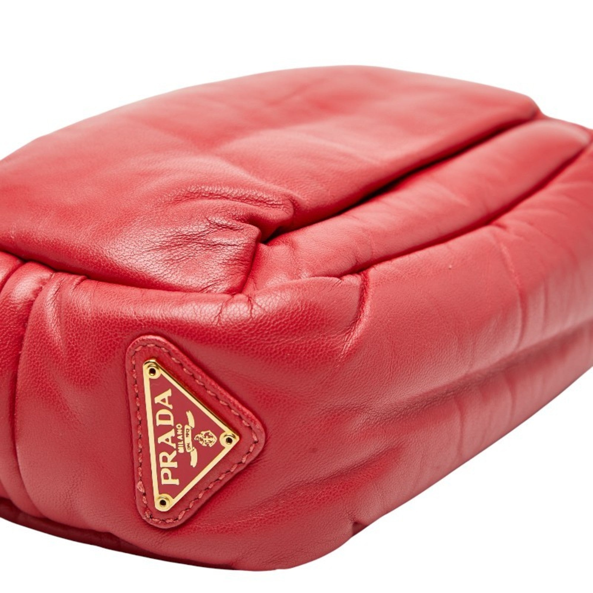 Prada Red Color Leather Shoulder Bag