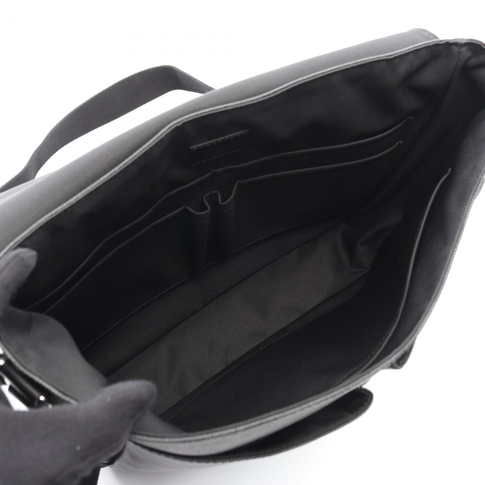 Louis Vuitton Black Coated Canvas Leather Handbag Shoulder Bag