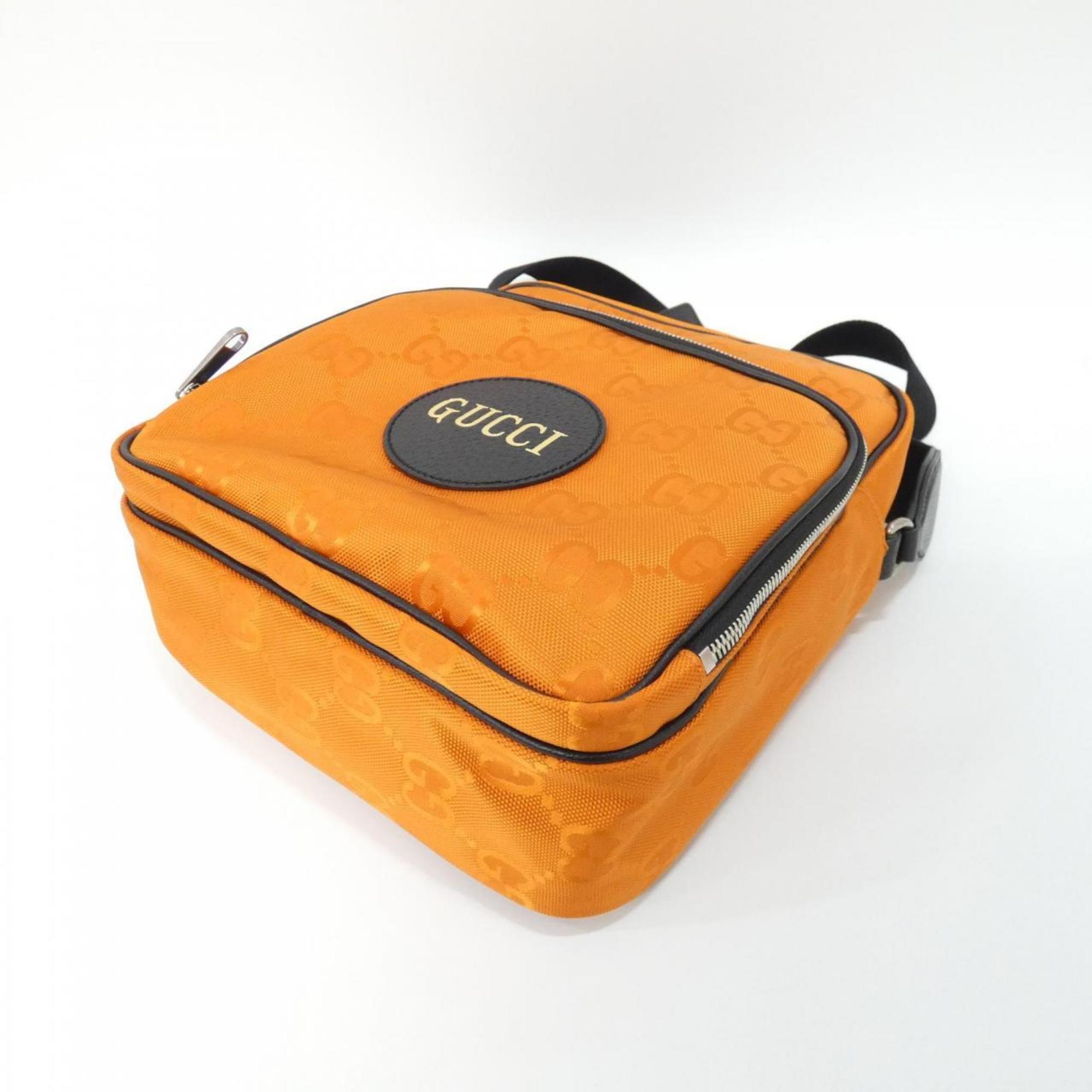 Gucci Orange Nylon Leather Shoulder Bag (Pre-Owned)