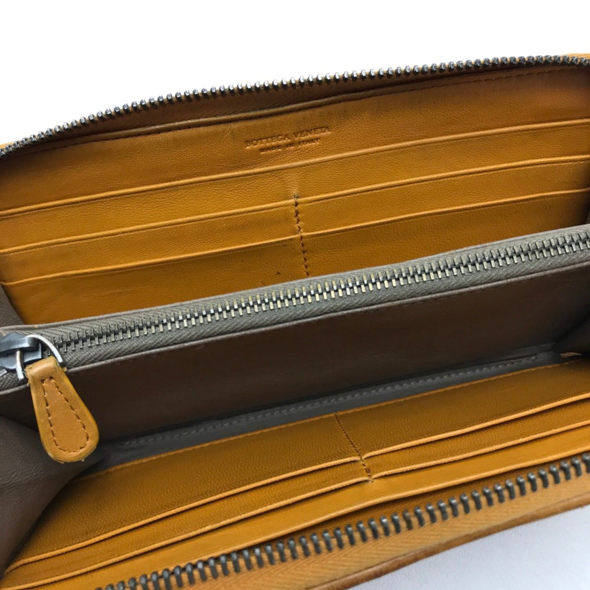 Bottega Veneta Orange Leather Long Wallet (Bi-Fold)