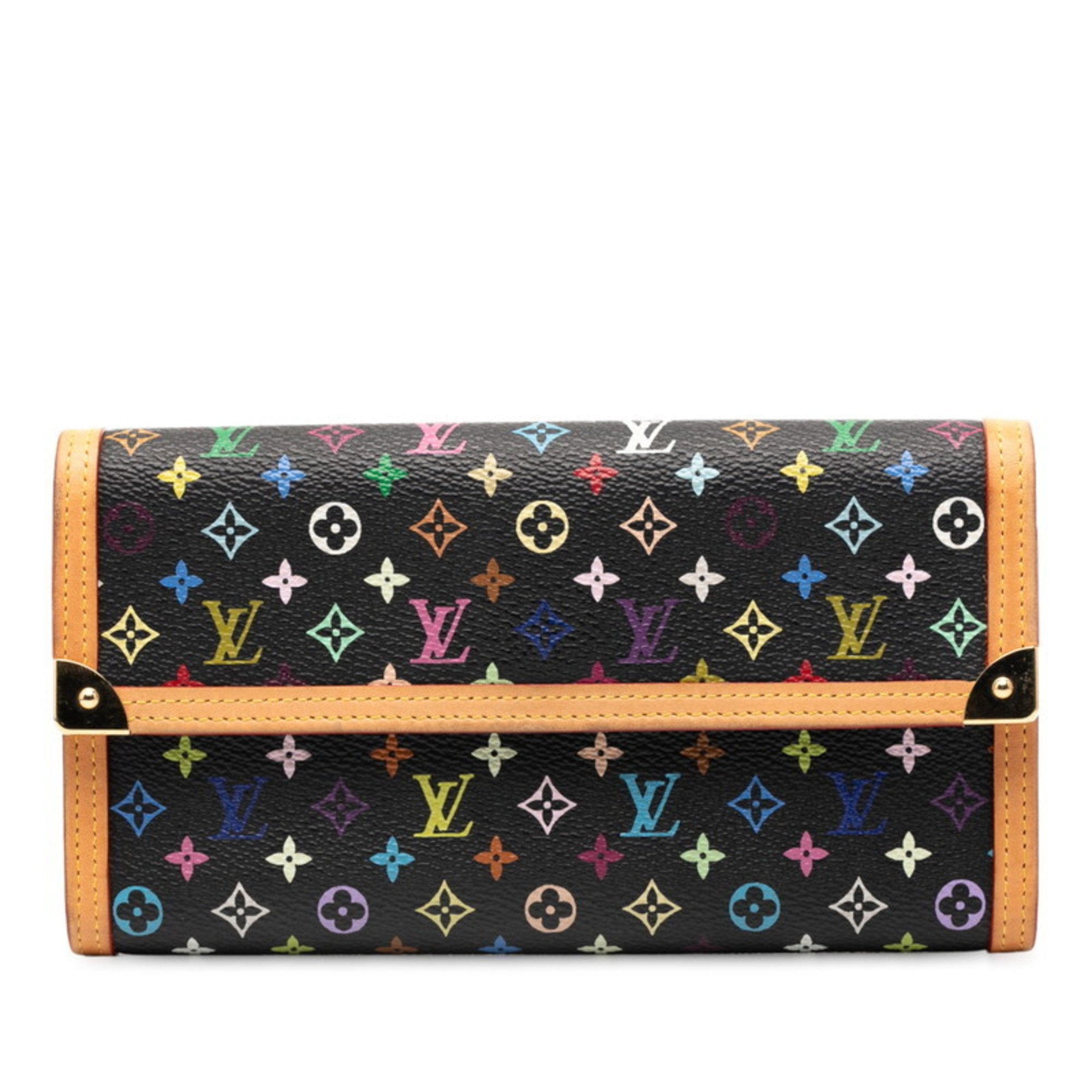 Louis Vuitton Brown Multi-Color Leather Pvc Long Wallet