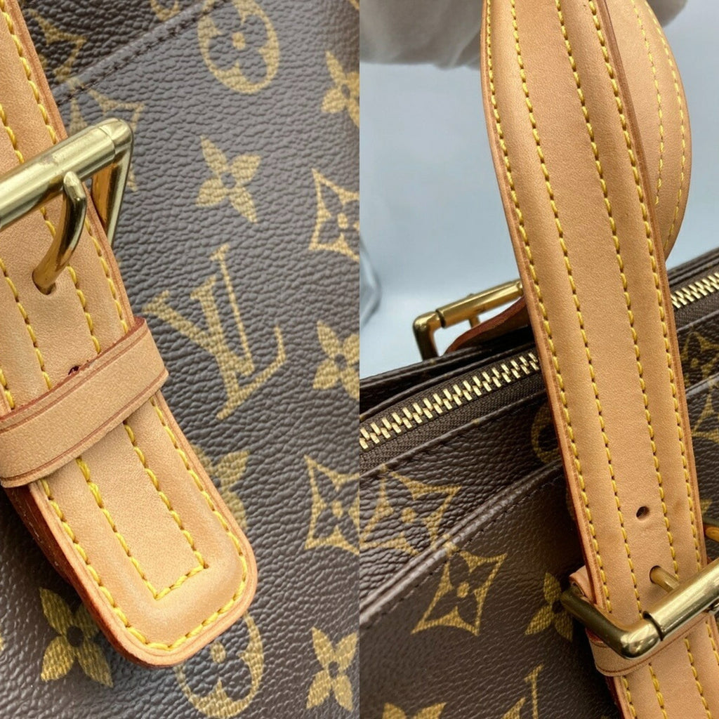 Louis Vuitton Brown Pvc Leather Handbag