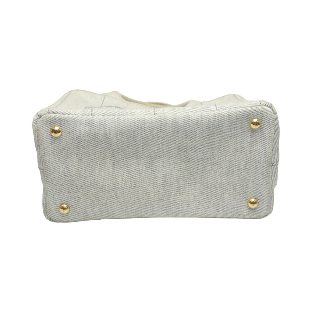 Prada White Canvas Tote Bag