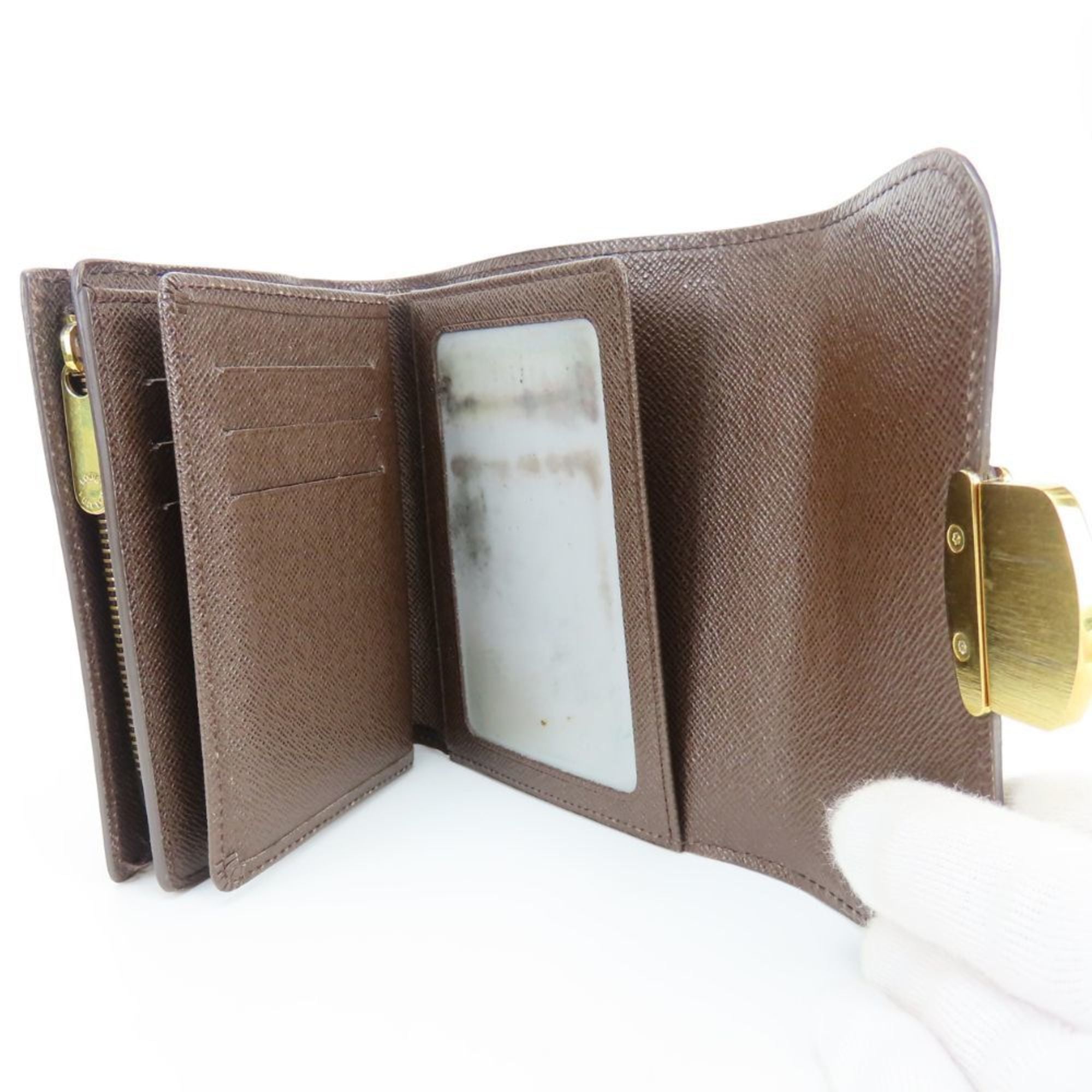 Louis Vuitton Brown Damier Canvas Ebene Damier Canvas Wallet (Tri-Fold)