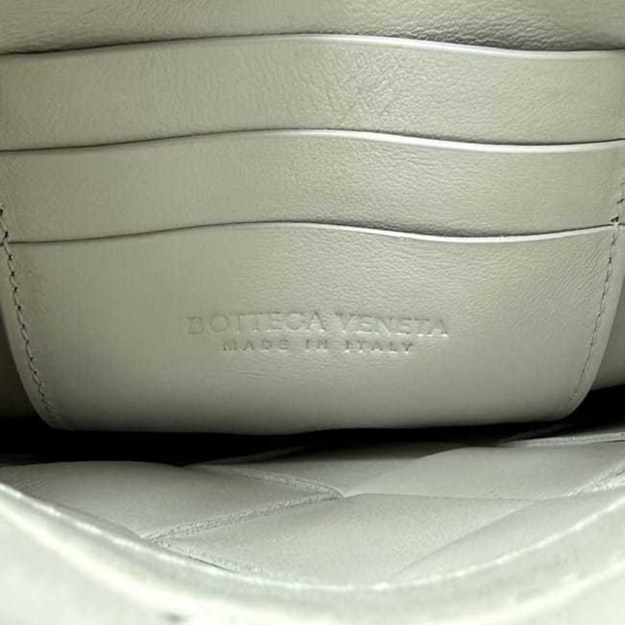 Bottega Veneta Intrecciato White Leather Pochette Shoulder Bag