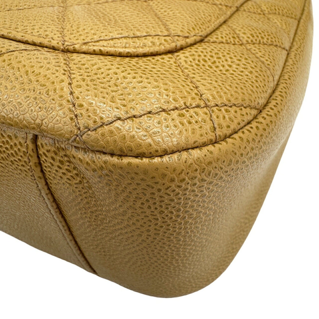 Chanel Beige Grained Calfskin Shoulder Bag