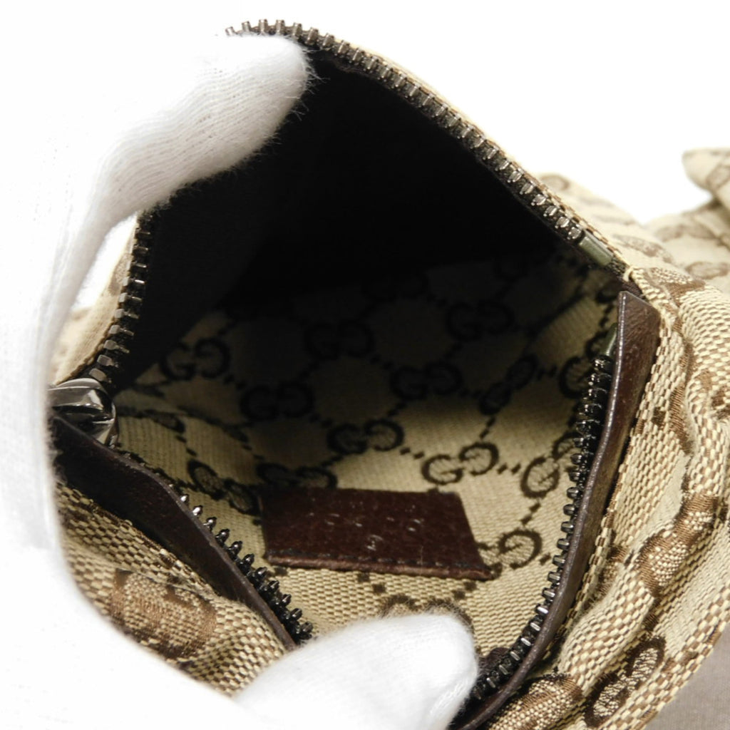 Gucci Beige Gg Canvas Leather Fanny Pack Shoulder Bag Sling Bag (Pre-Owned)
