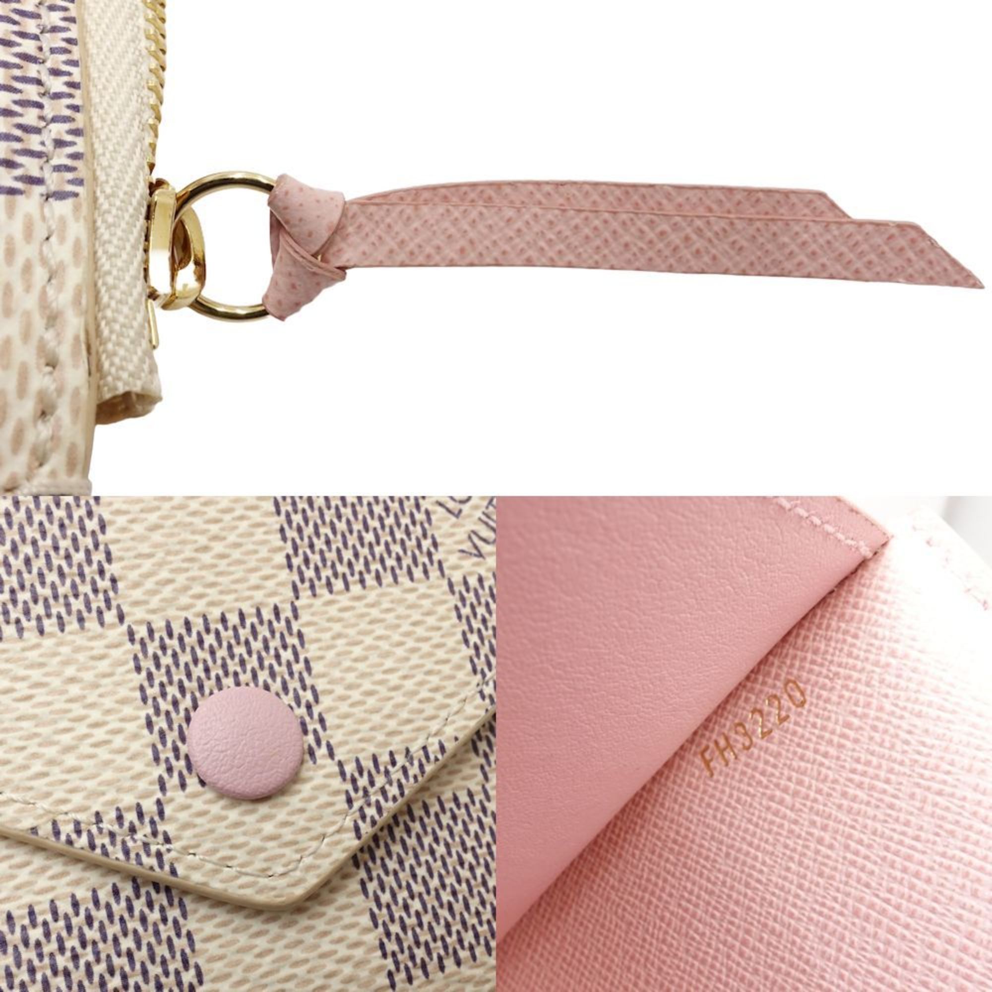 Louis Vuitton Damier Azur Rose Ballerine White Damier Azur Wallet (Tri-Fold)