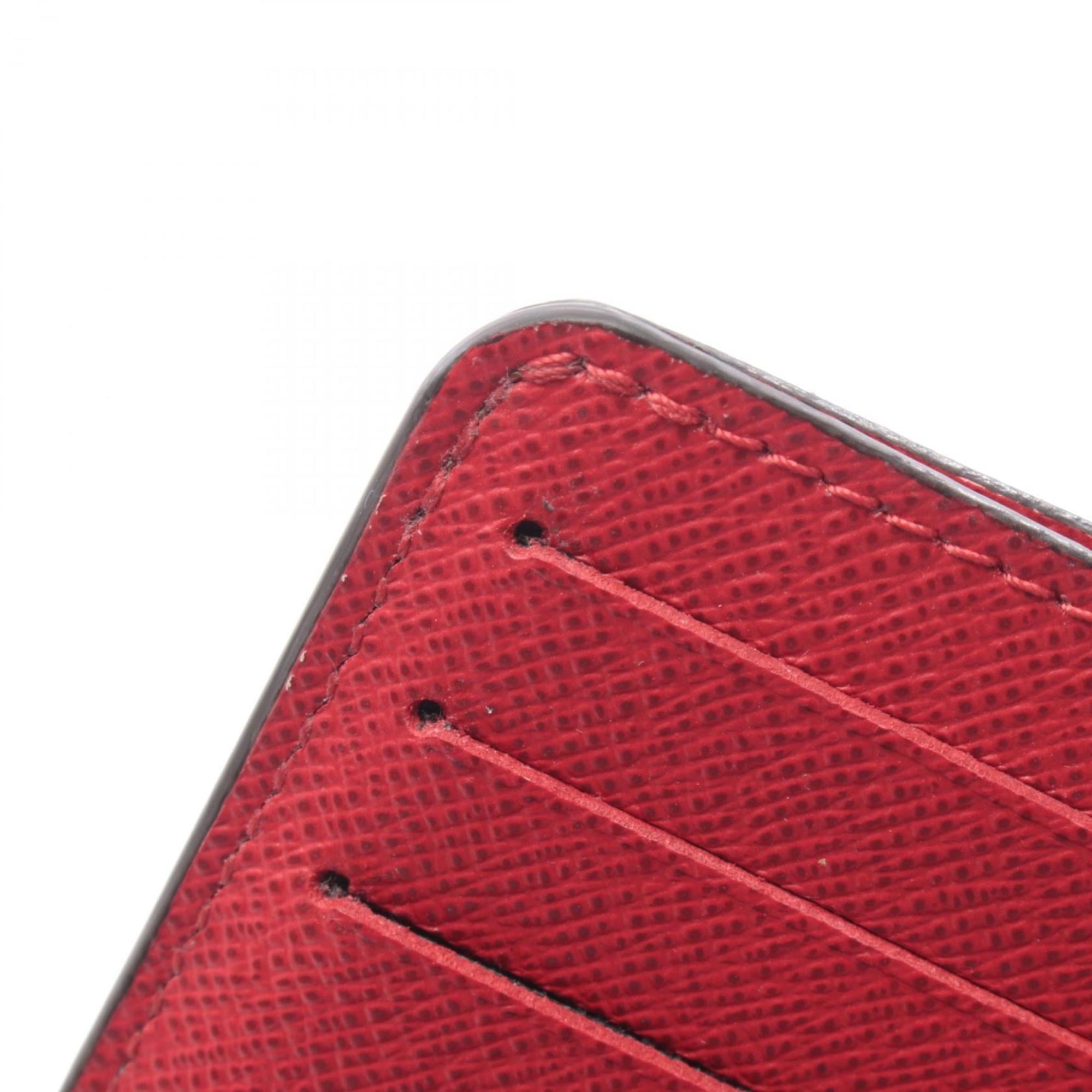 Louis Vuitton Brown Damier Canvas Red Color Damier Canvas Wallet