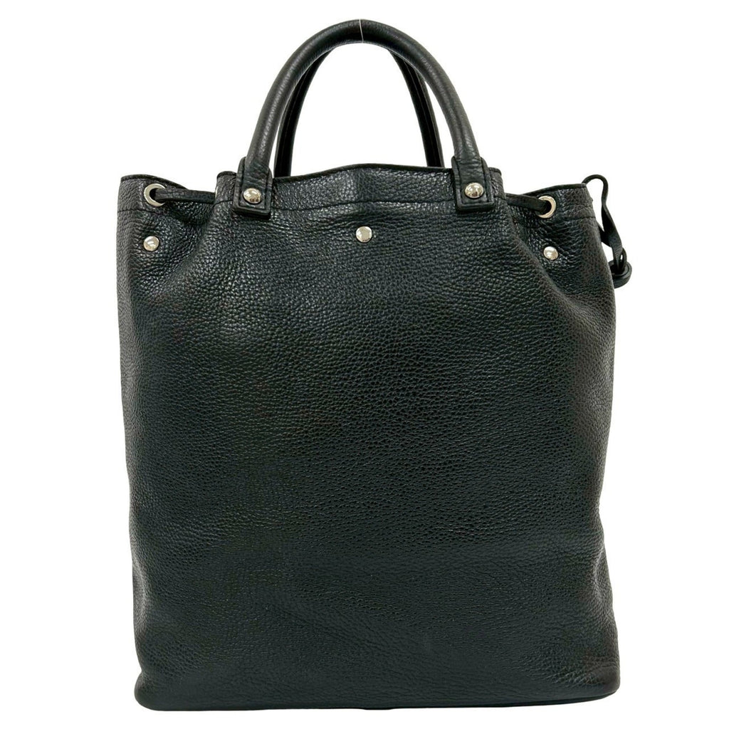 Louis Vuitton Black Leather Handbag Tote Bag