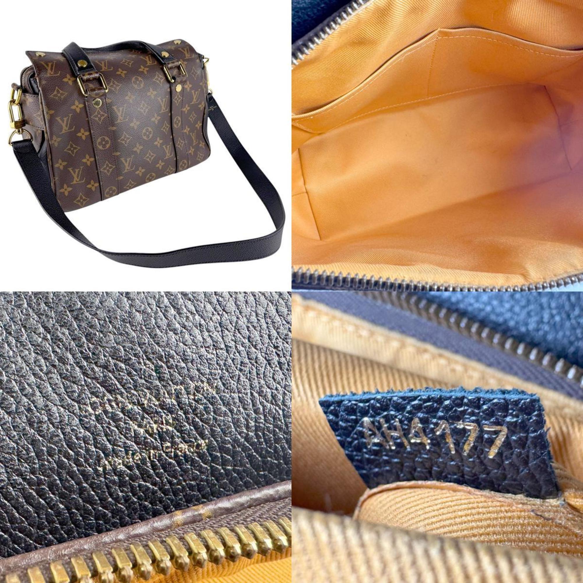 Louis Vuitton Black Brown Monogram Handbag Shoulder Bag