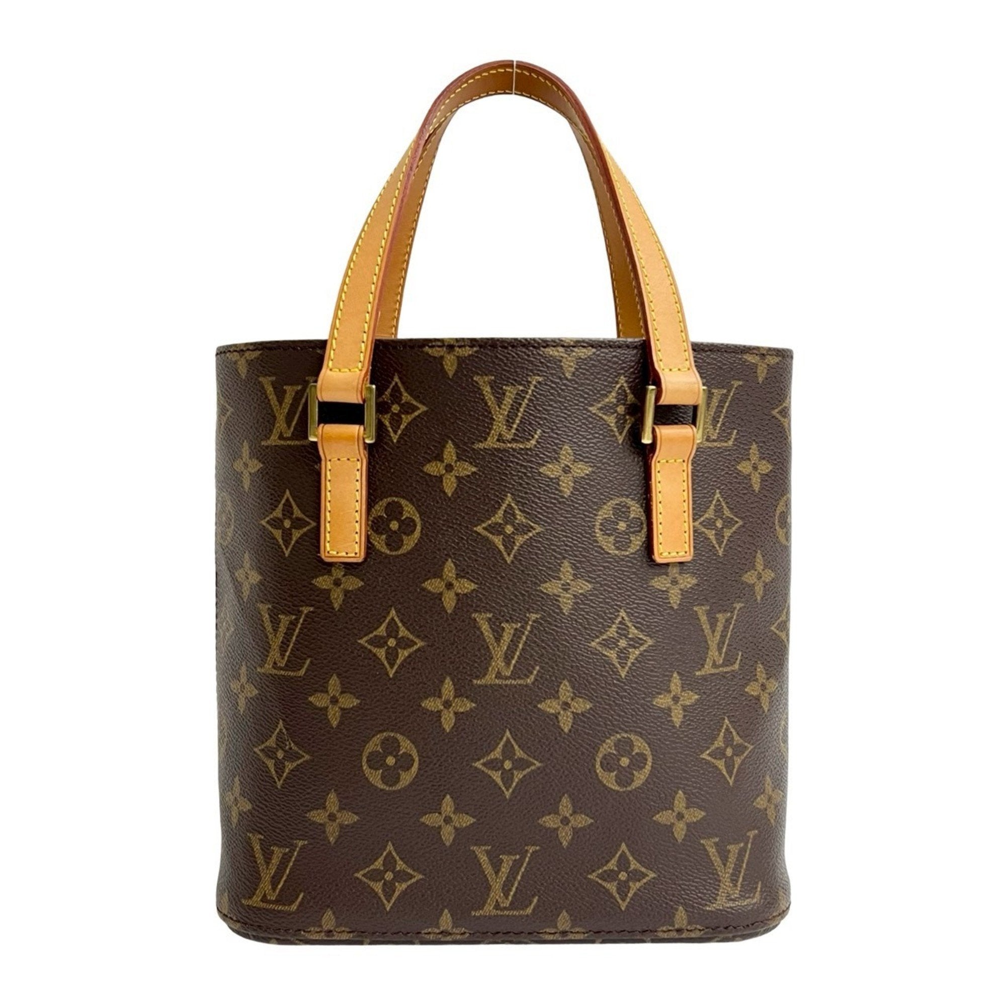 Louis Vuitton Brown Leather Pvc Handbag Tote Bag