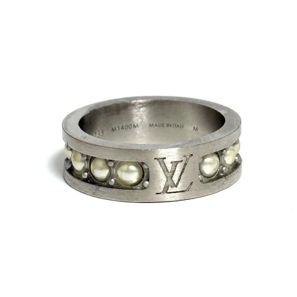 Louis Vuitton Artificial Pearl Metal Band Ring