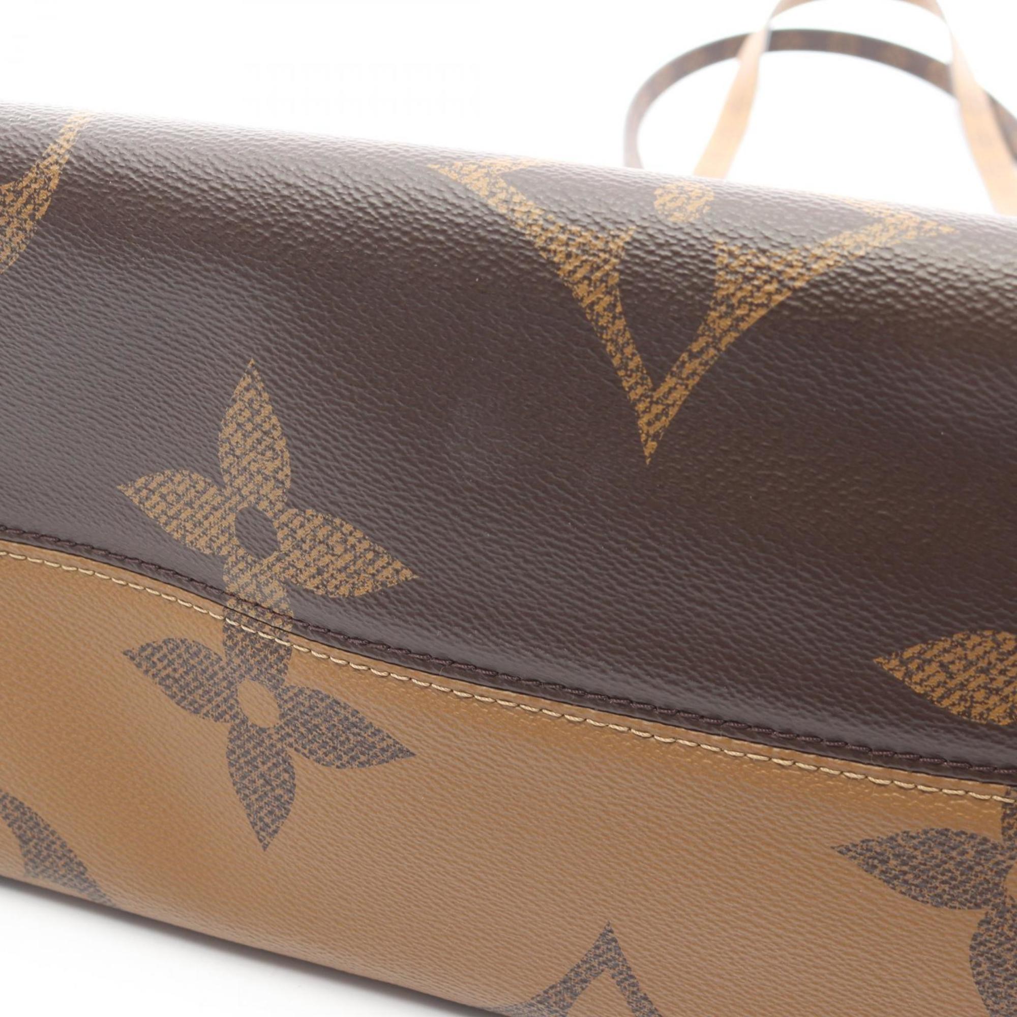 Louis Vuitton Beige Brown Coated Canvas Tote Bag