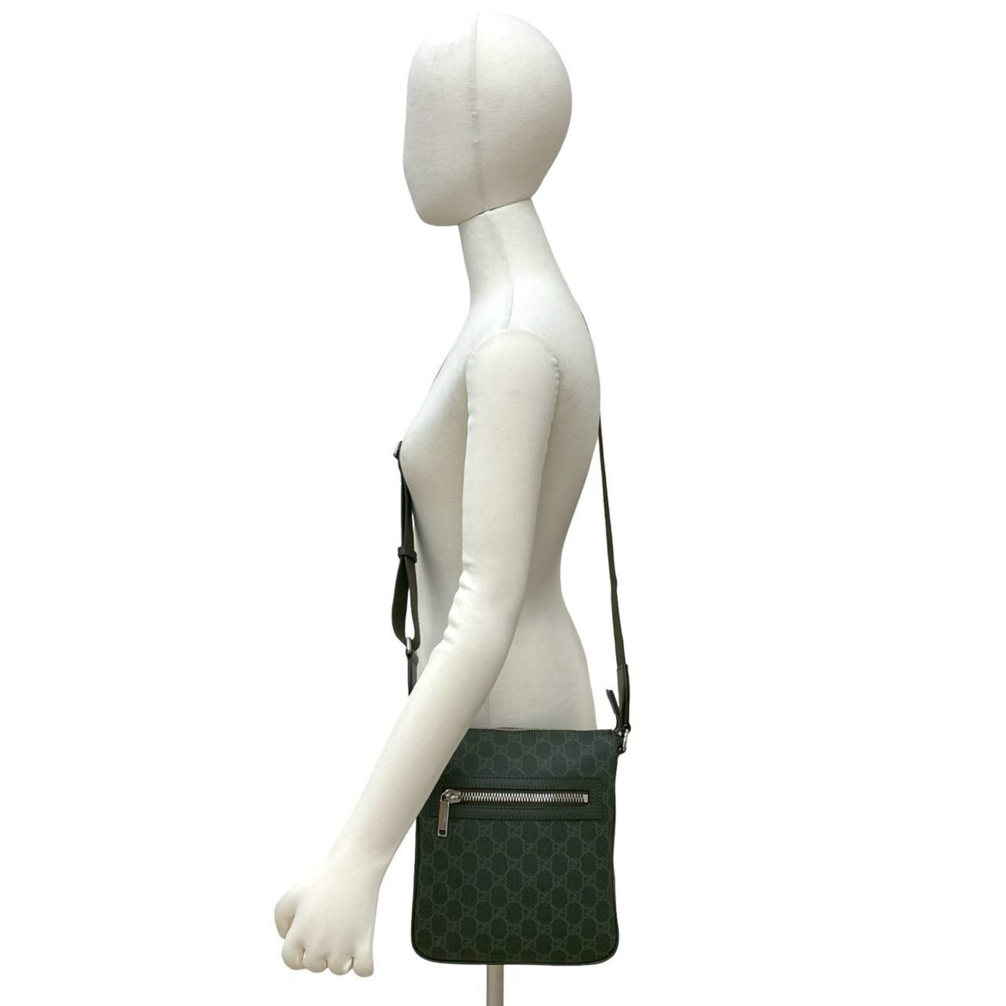Gucci Green Pvc Leather Messenger Bag Shoulder Bag (Pre-Owned)