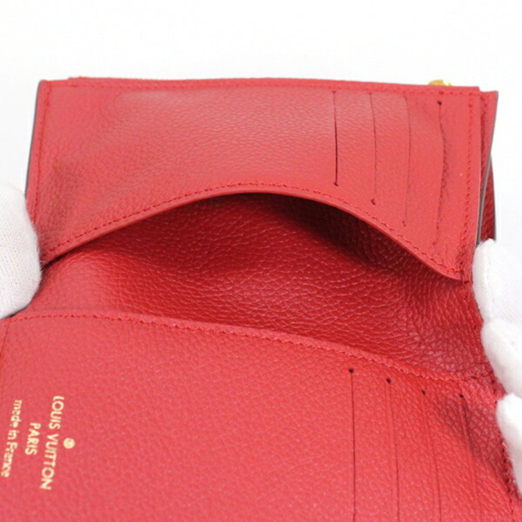 Louis Vuitton Brown Cerise Monogram Red Color Monogram Wallet (Tri-Fold)