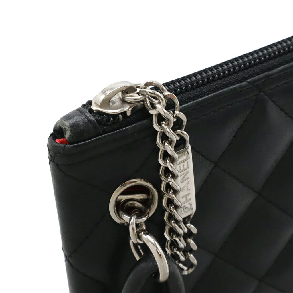 Chanel Black White Leather Shoulder Bag