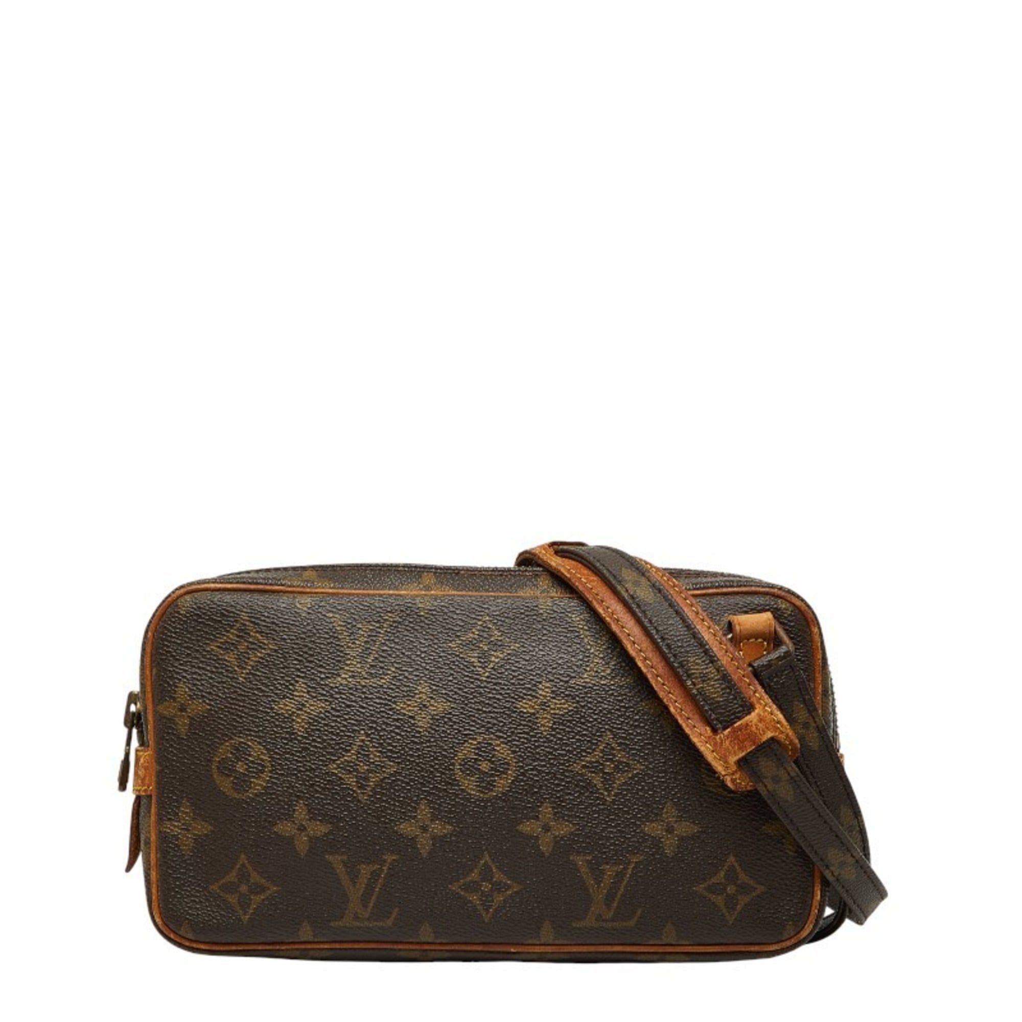 Louis Vuitton Brown Pvc Leather Pochette Shoulder Bag