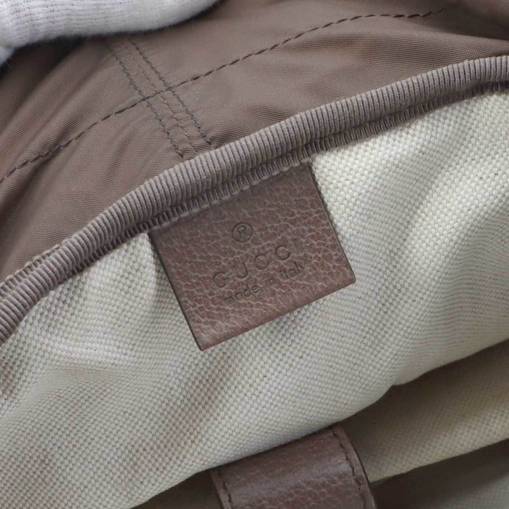 Gucci Beige Brown Gg Supreme Leather Backpack (Pre-Owned)