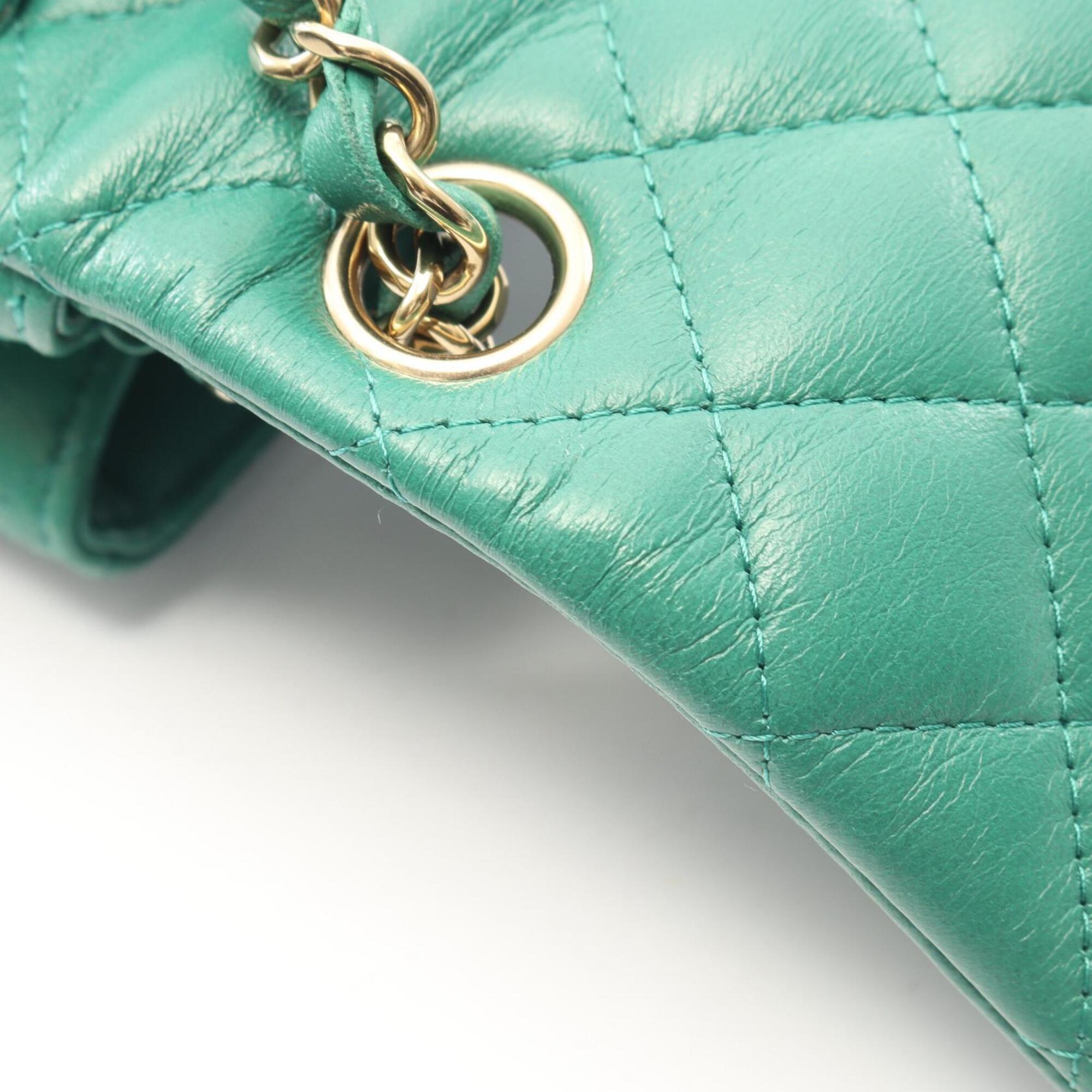 Chanel Green Leather Handbag Shoulder Bag