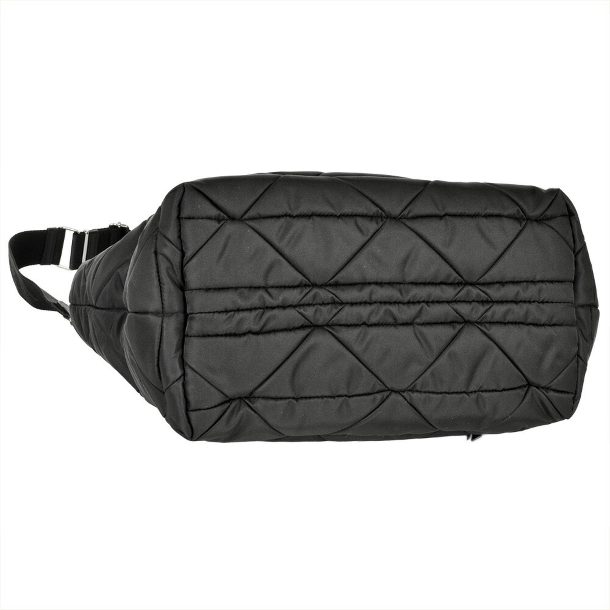 Prada Black Nylon Nappa Leather Leather Tote Bag