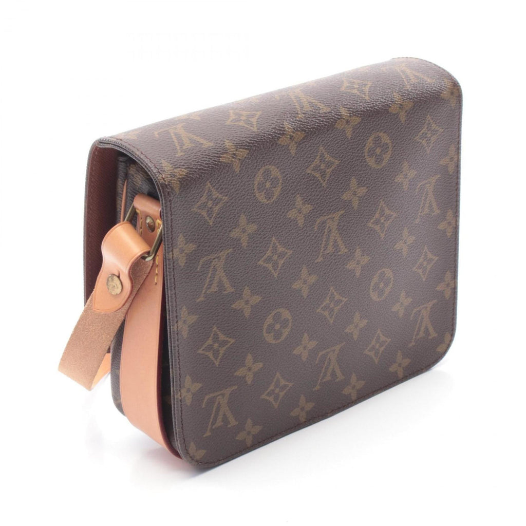Louis Vuitton Brown Coated Canvas Leather Handbag Shoulder Bag