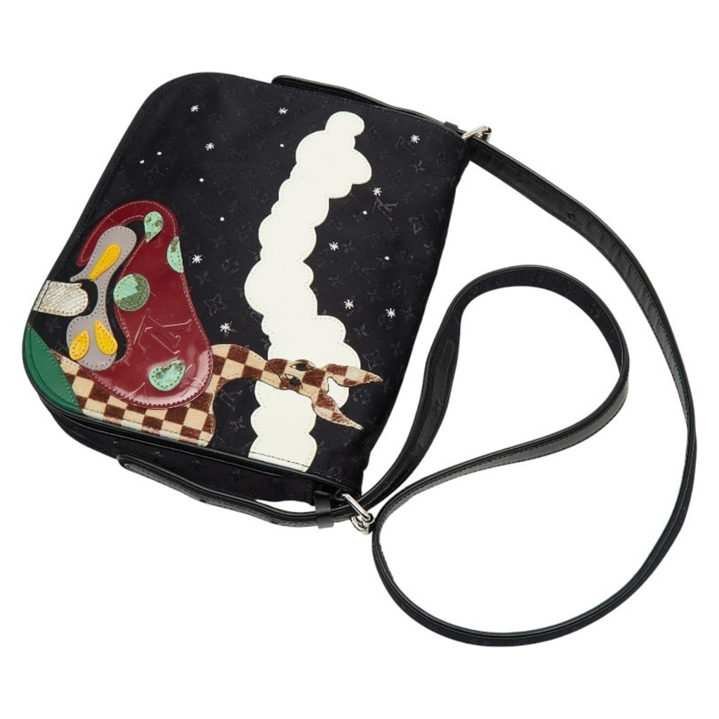 Louis Vuitton Black Noir Satin Leather Shoulder Bag