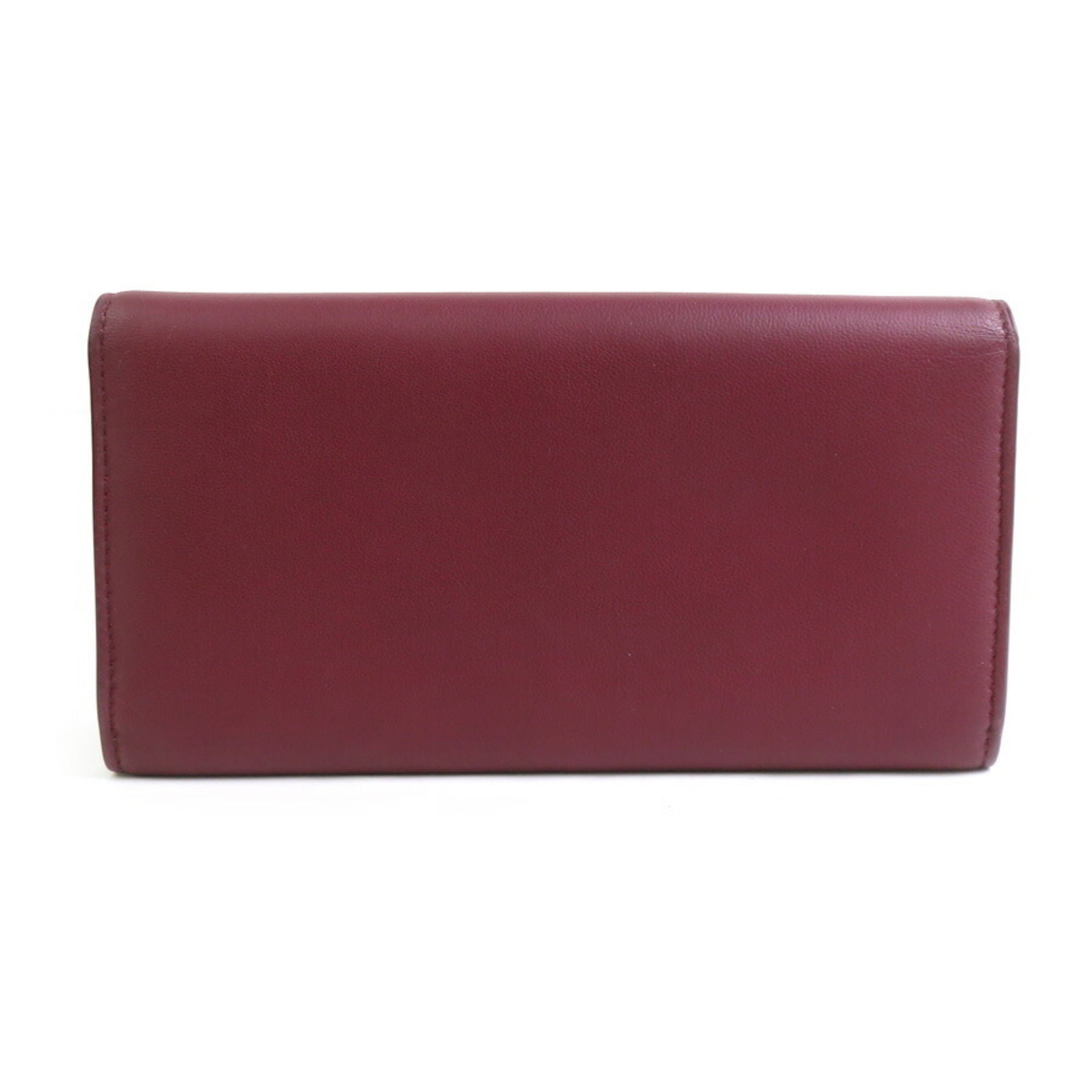 Bottega Veneta Bordeaux Red Color Leather Long Wallet (Bi-Fold)