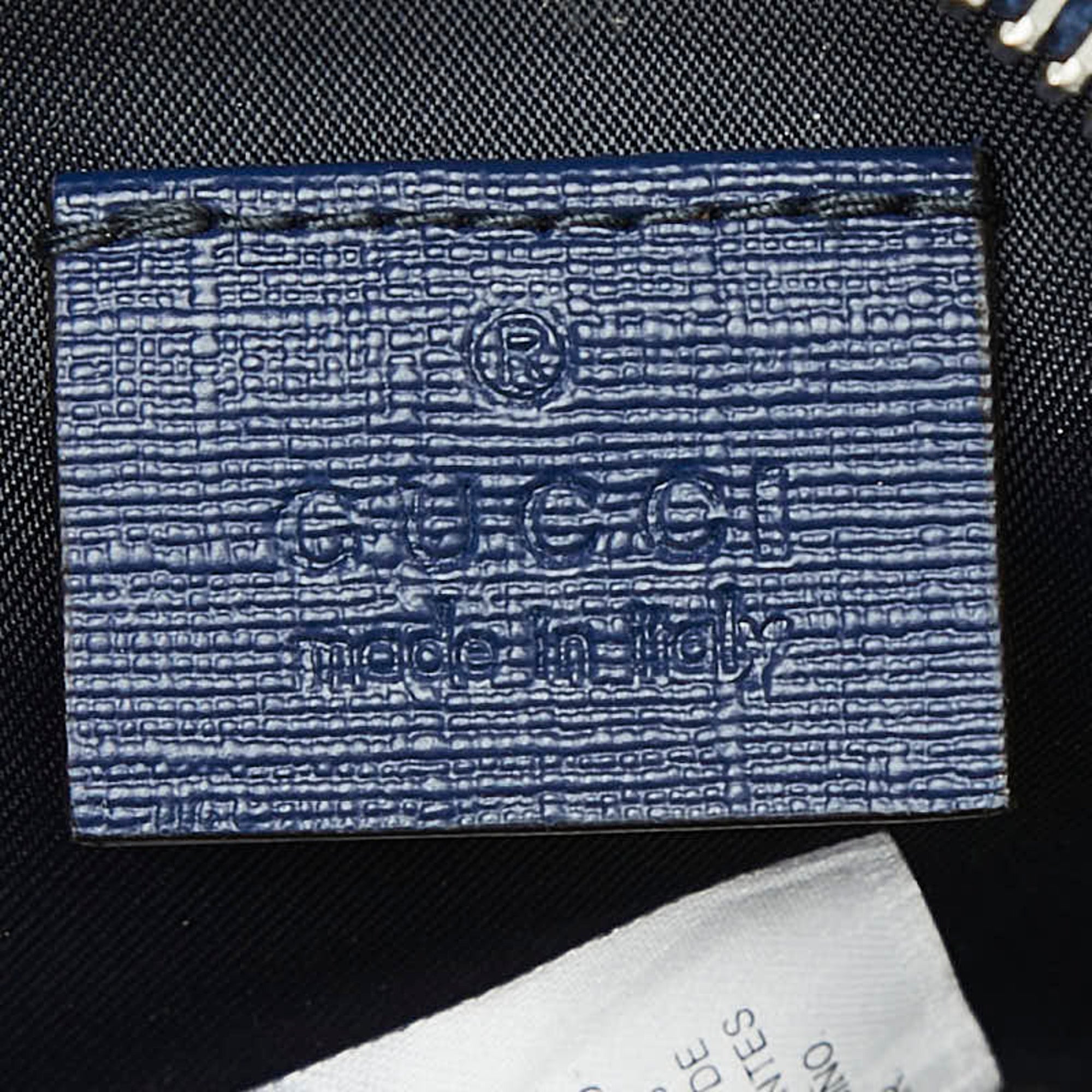 Gucci Beige Navy Pvc Leather Fanny Pack Pouch (Pre-Owned)