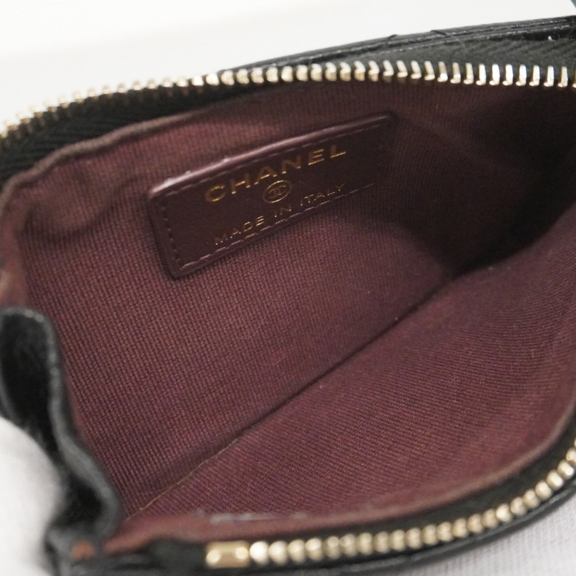 Chanel Black Grained Calfskin Coin Purse/Coin Case