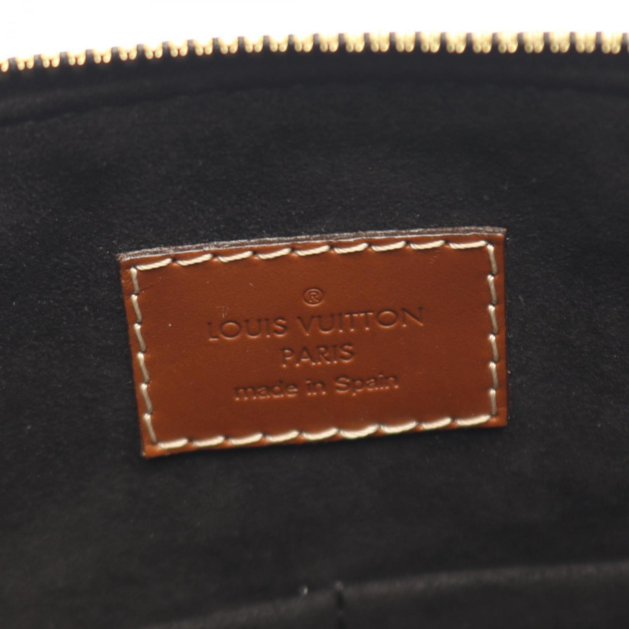 Louis Vuitton Black Brown Noir Coated Canvas Leather Handbag