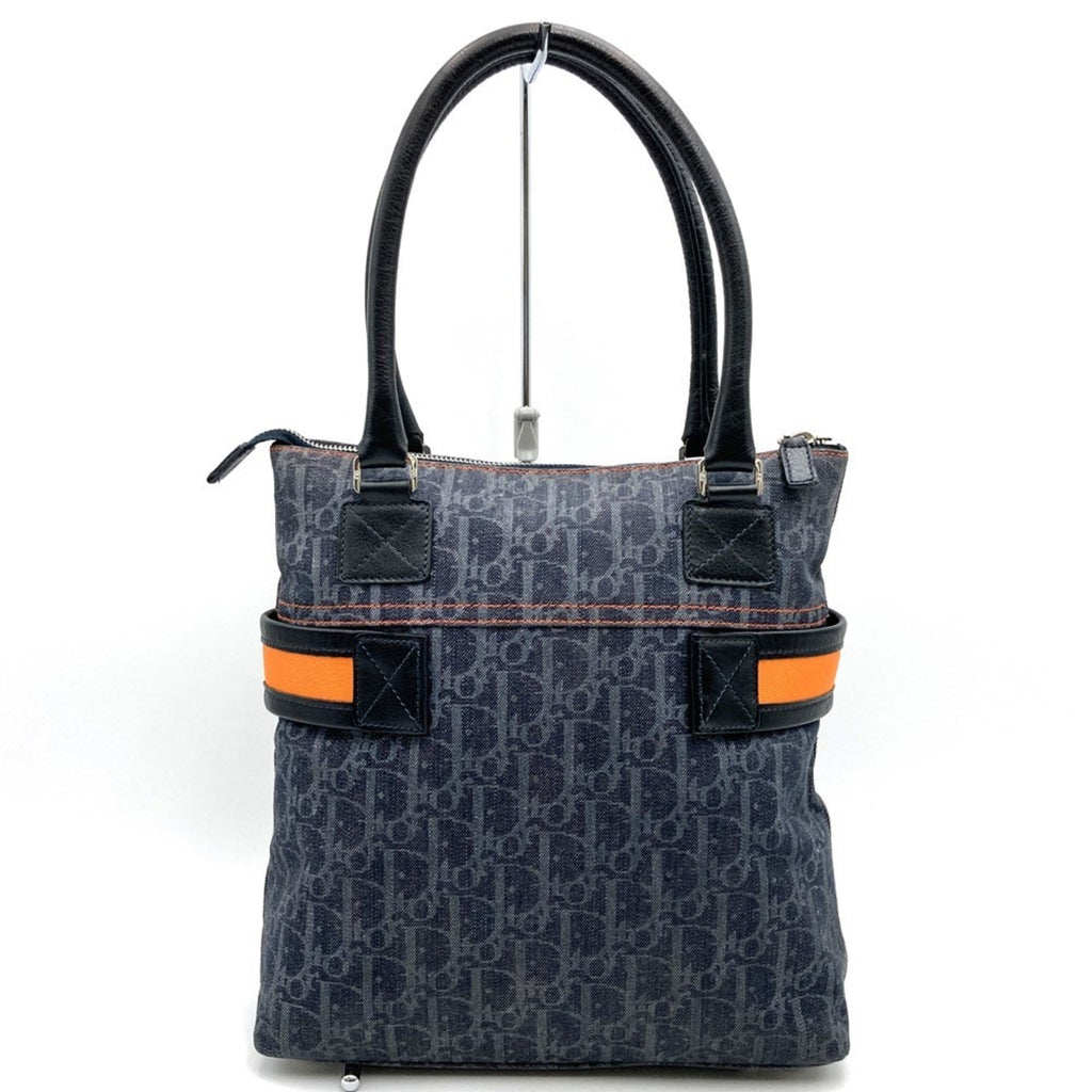 Christian Dior Navy Denim Leather Tote Bag (Pre-Owned)
