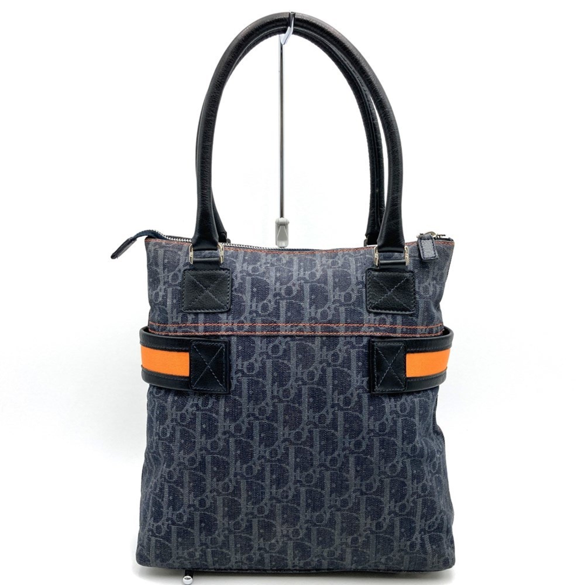 Christian Dior Navy Denim Leather Tote Bag (Pre-Owned)