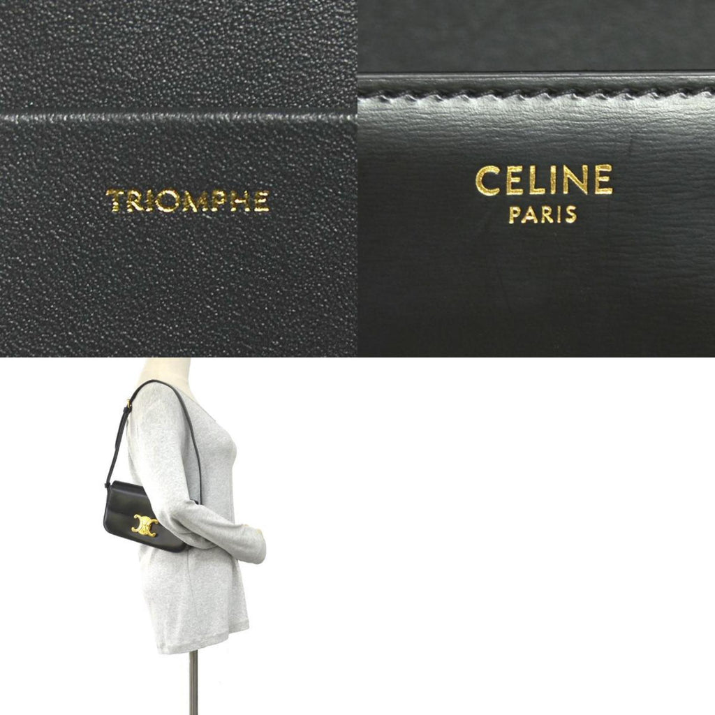 Celine Black Leather Shoulder Bag