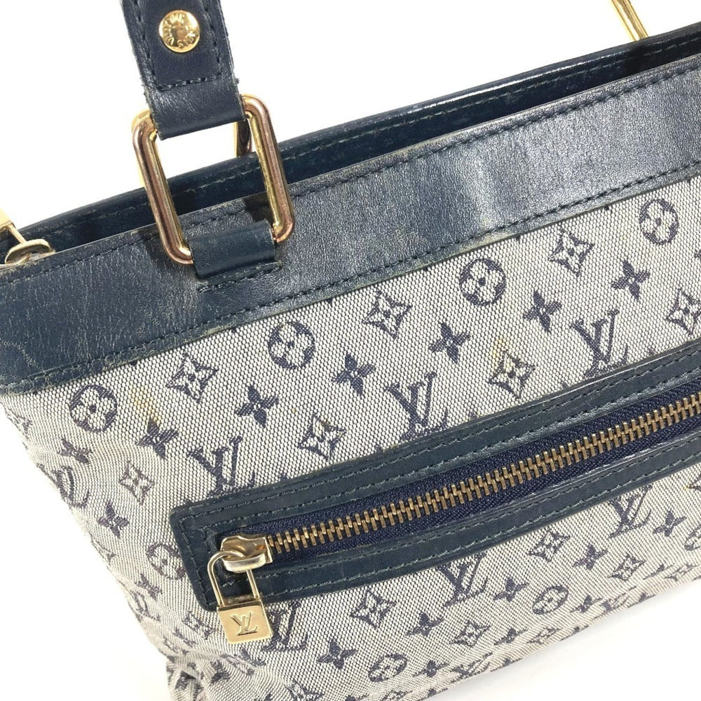 Louis Vuitton Navy Monogram Mini Canvas Leather Handbag Shoulder Bag Tote Bag