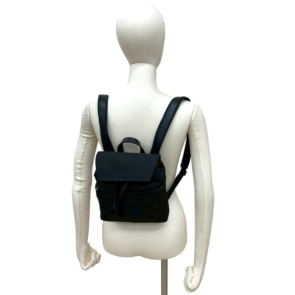 Gucci Black Nylon Leather Backpack (Pre-Owned)