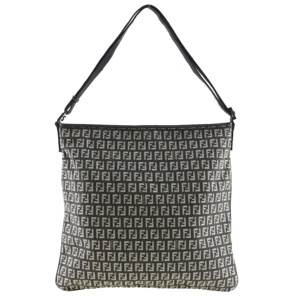 Fendi Zucchino Brown Canvas Shoulder Bag