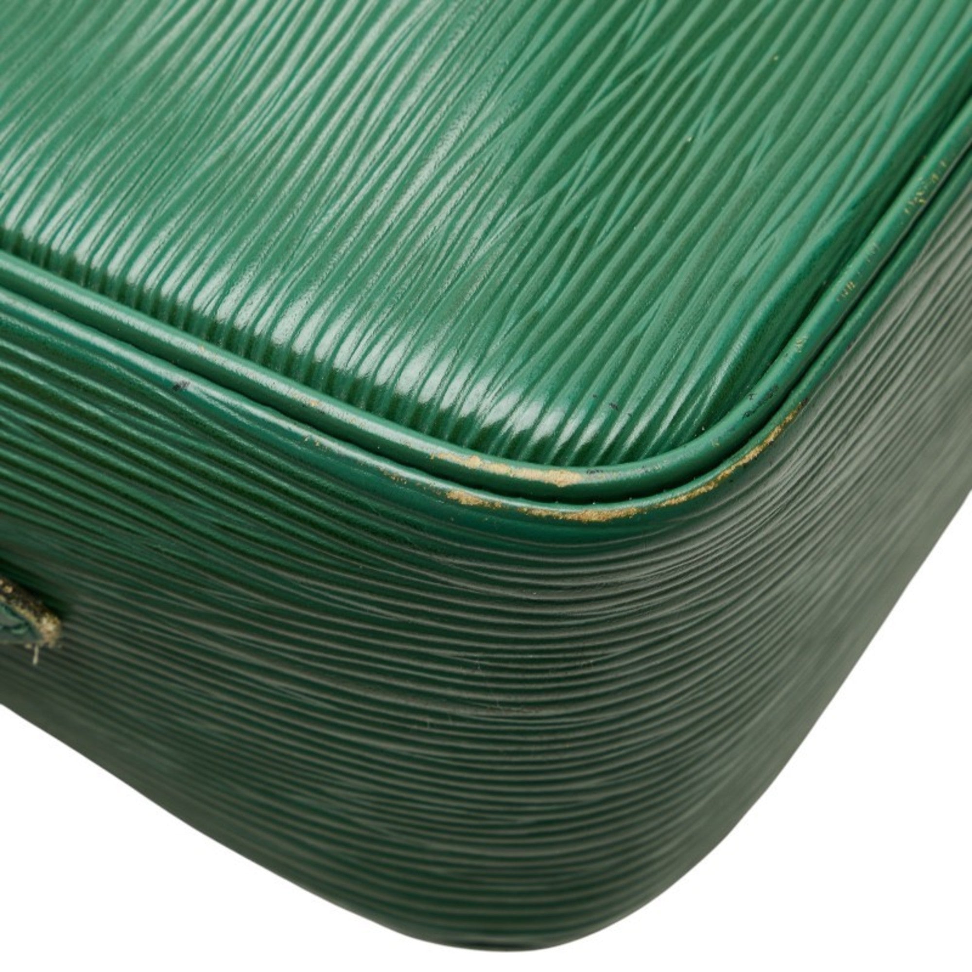 Louis Vuitton Borneo Green Leather Shoulder Bag