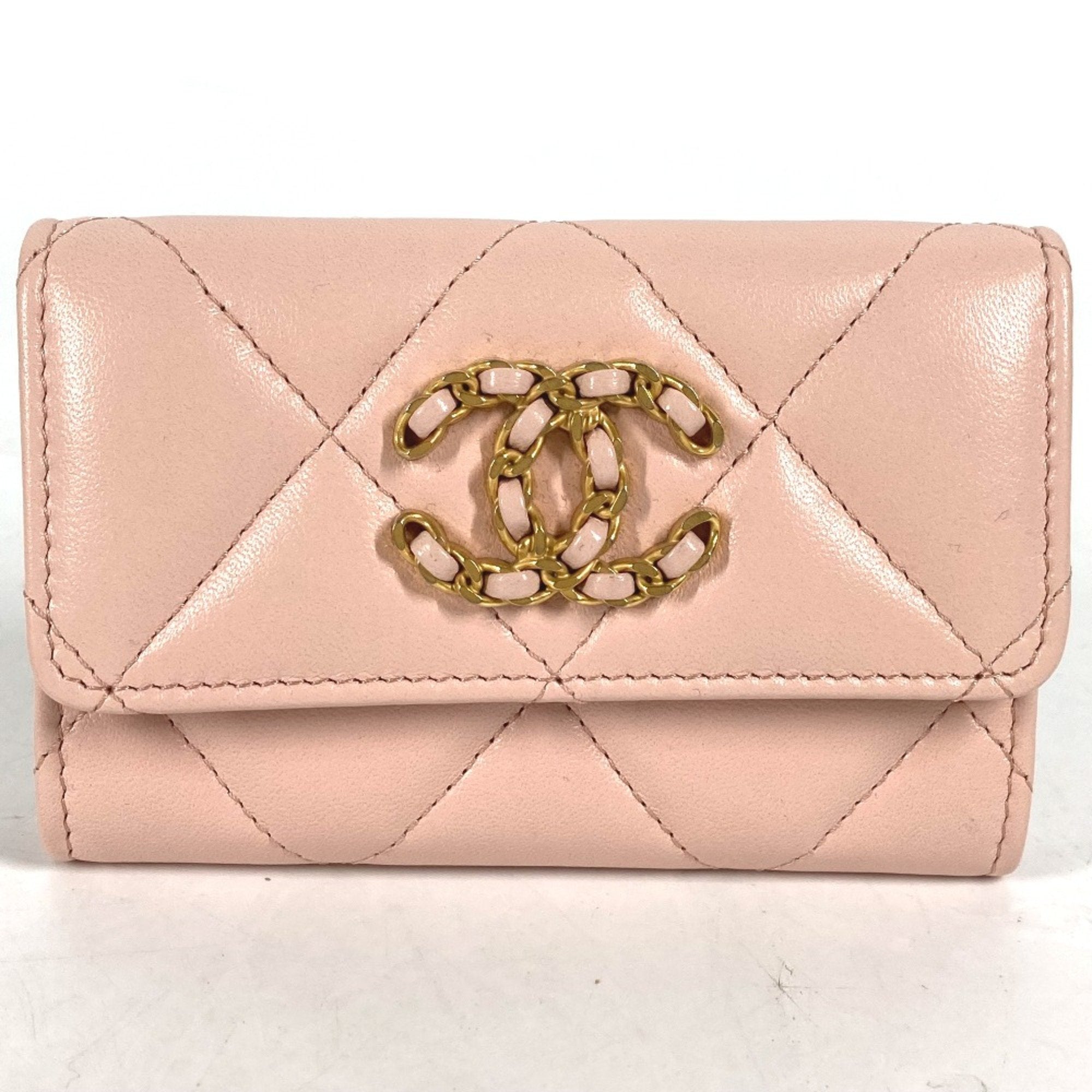 Chanel Pink Leather Coin Purse/Coin Case