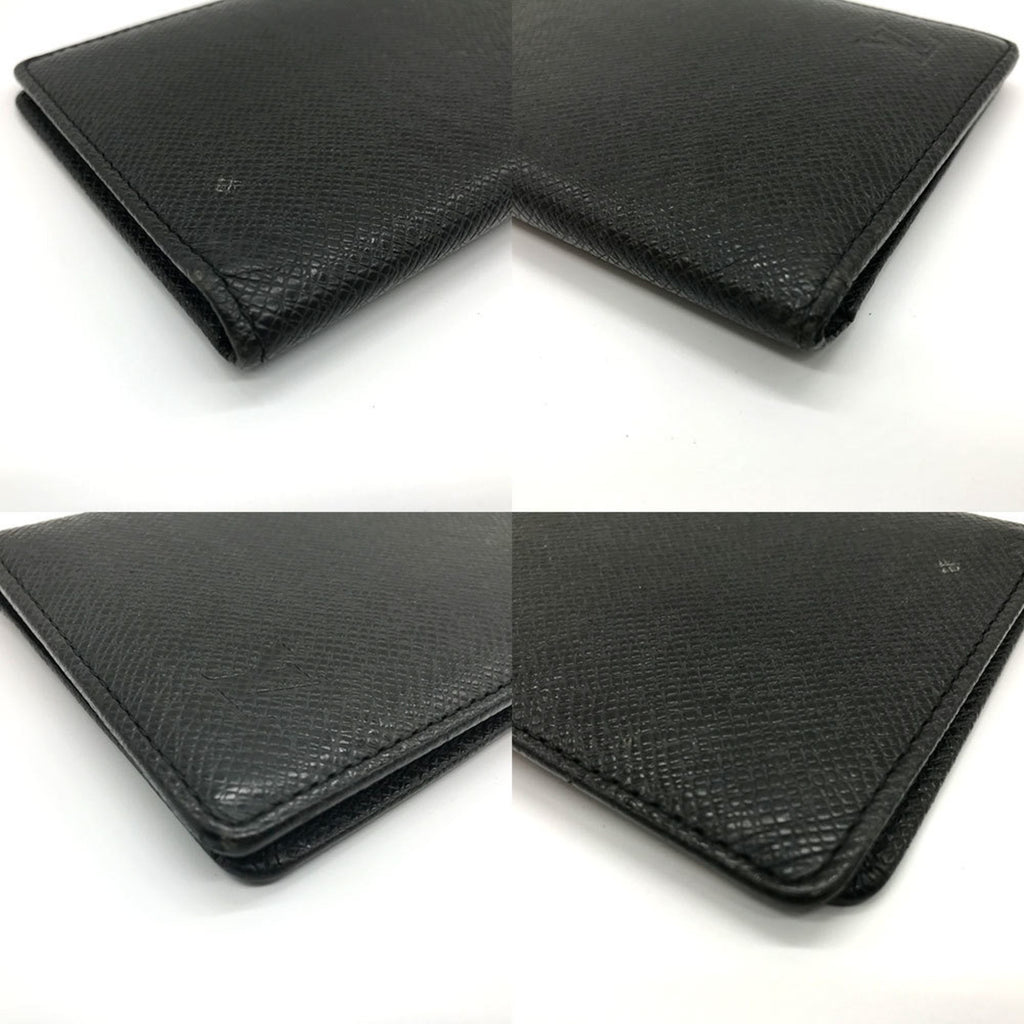 Louis Vuitton Black Noir Taiga Leather Long Bill Wallet