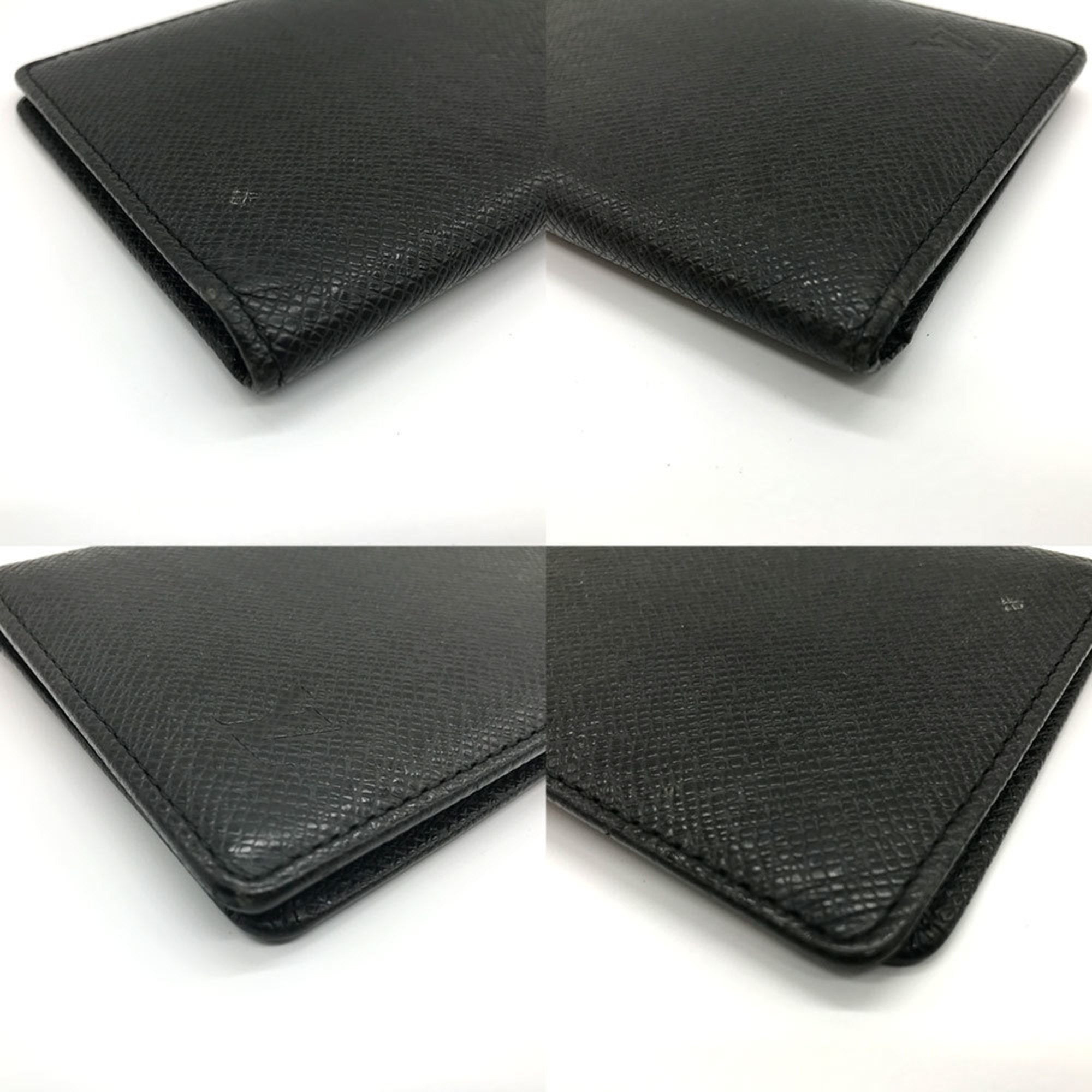 Louis Vuitton Black Noir Taiga Leather Long Bill Wallet