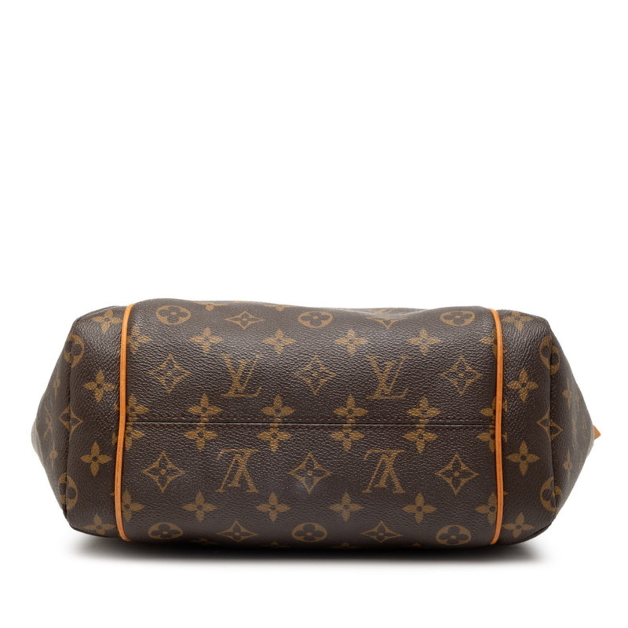 Louis Vuitton Brown Pvc Leather Shoulder Bag Tote Bag