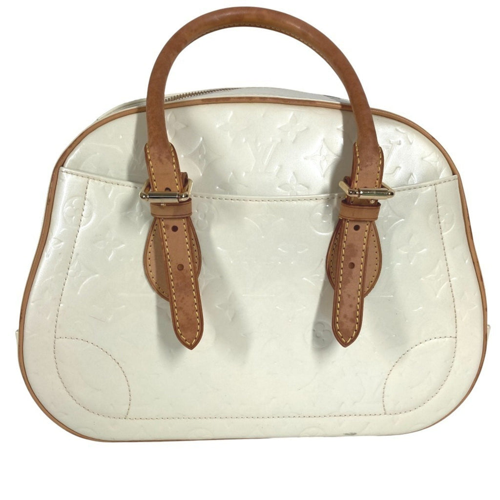 Louis Vuitton Pearl White Monogram Vernis Handbag Shoulder Bag Tote Bag