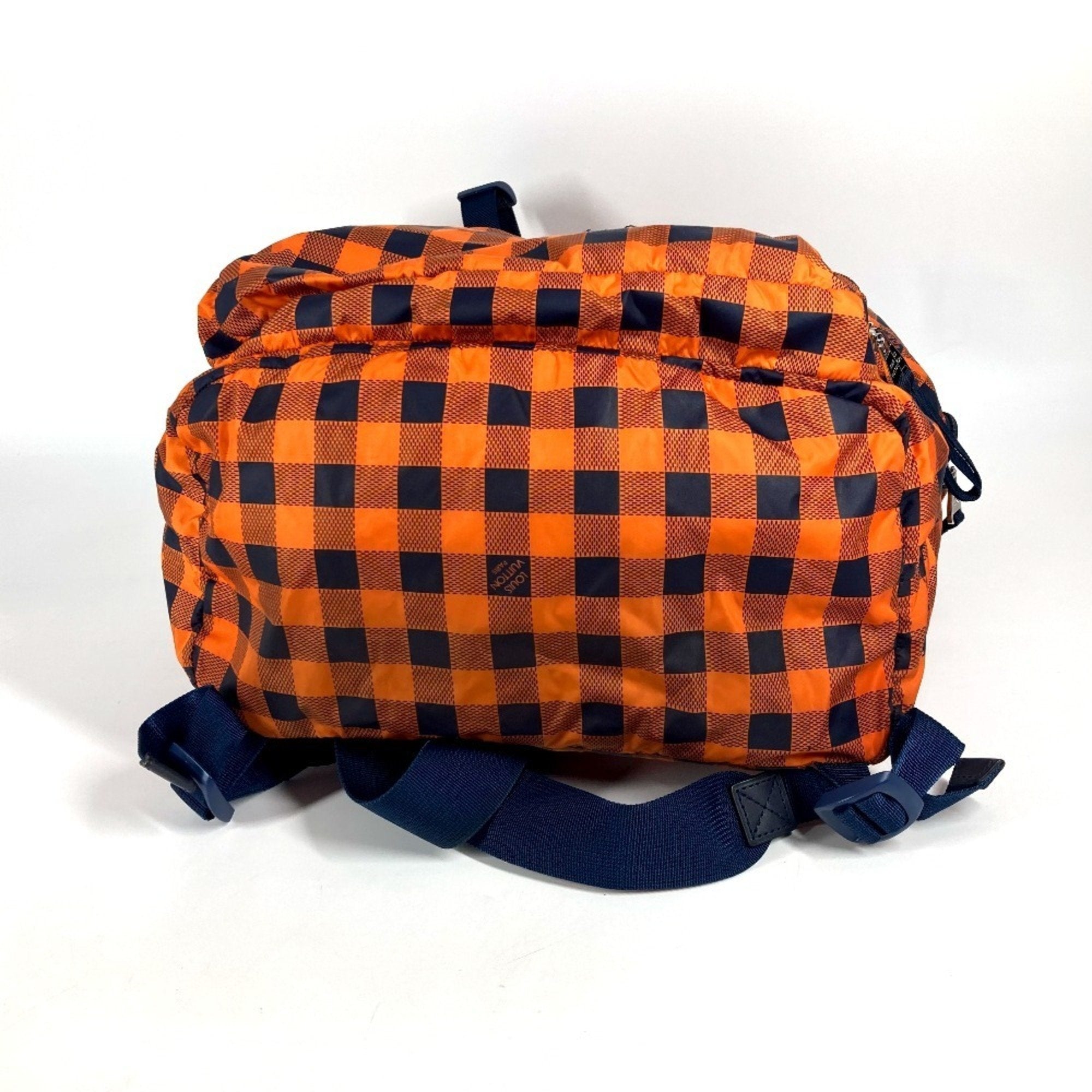 Louis Vuitton Damier Canvas Navy Orange Nylon Backpack