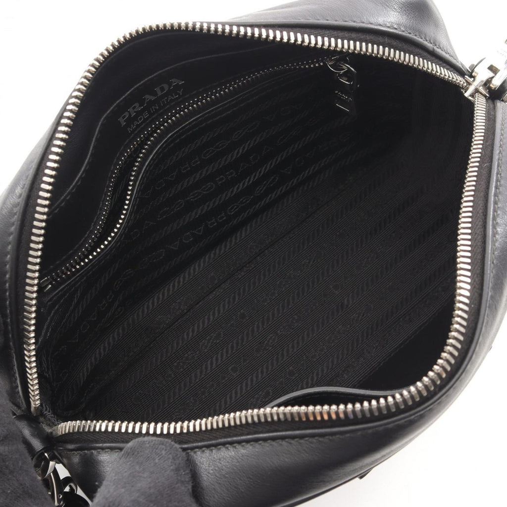 Prada Black Pink White Leather Shoulder Bag