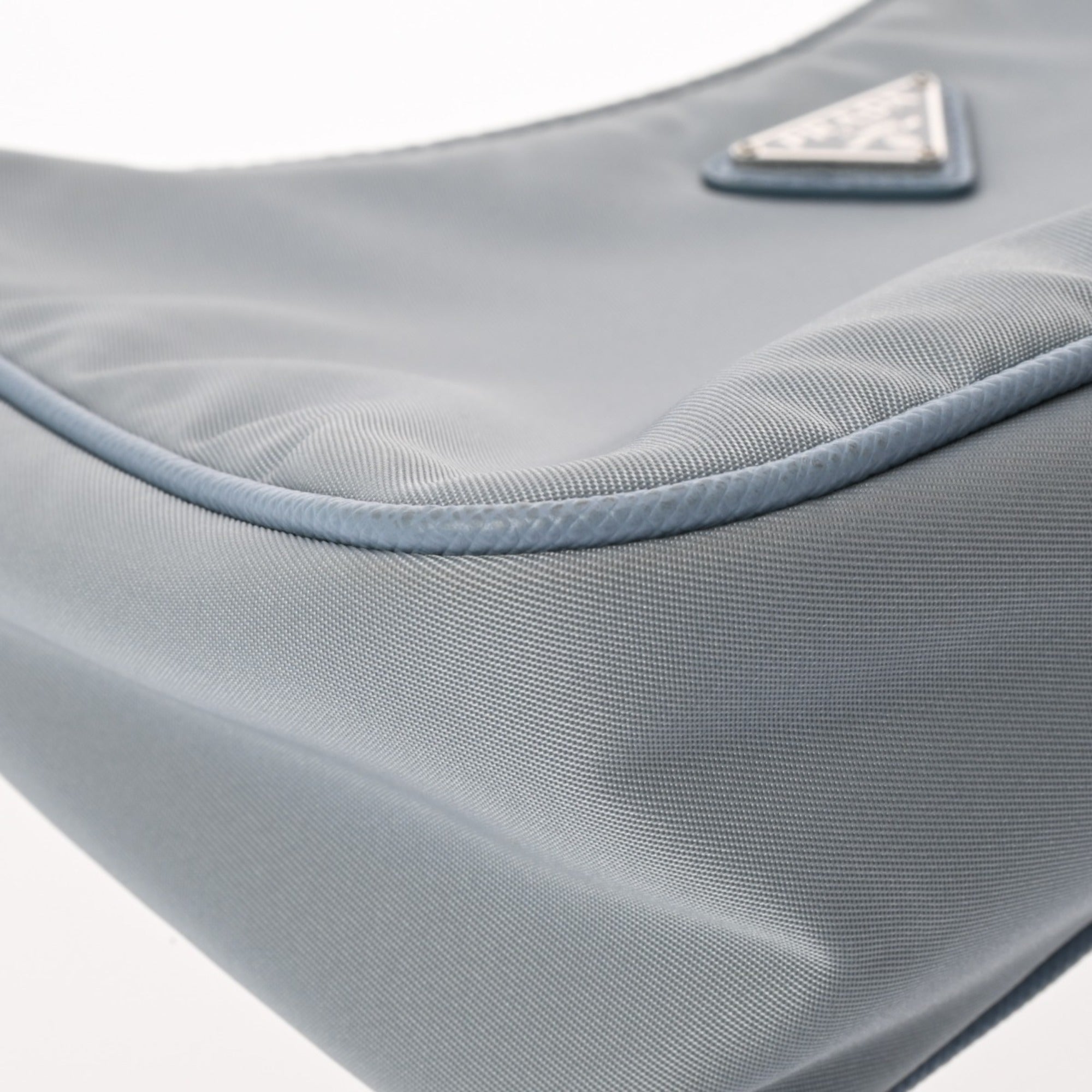 Prada Blue Light Blue Gray Nylon Shoulder Bag