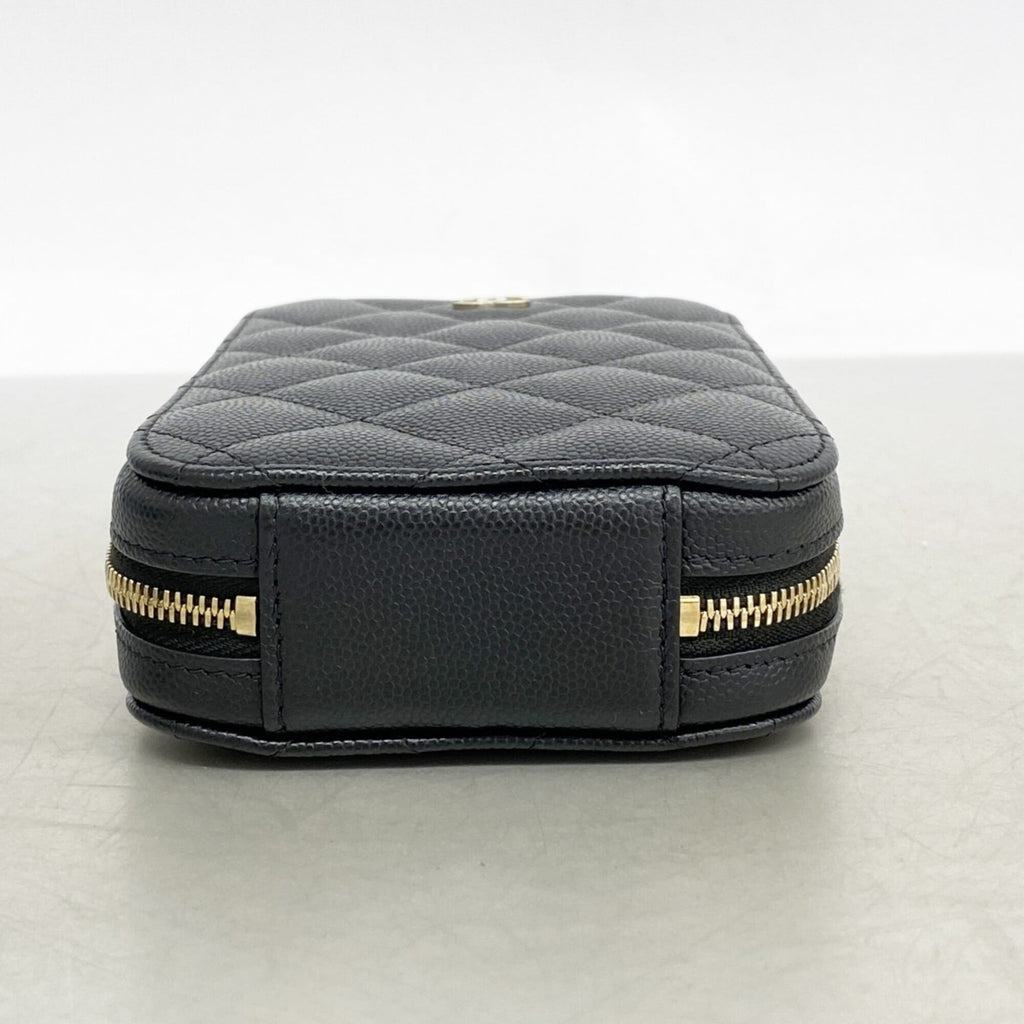 Chanel Black Grained Calfskin Shoulder Bag
