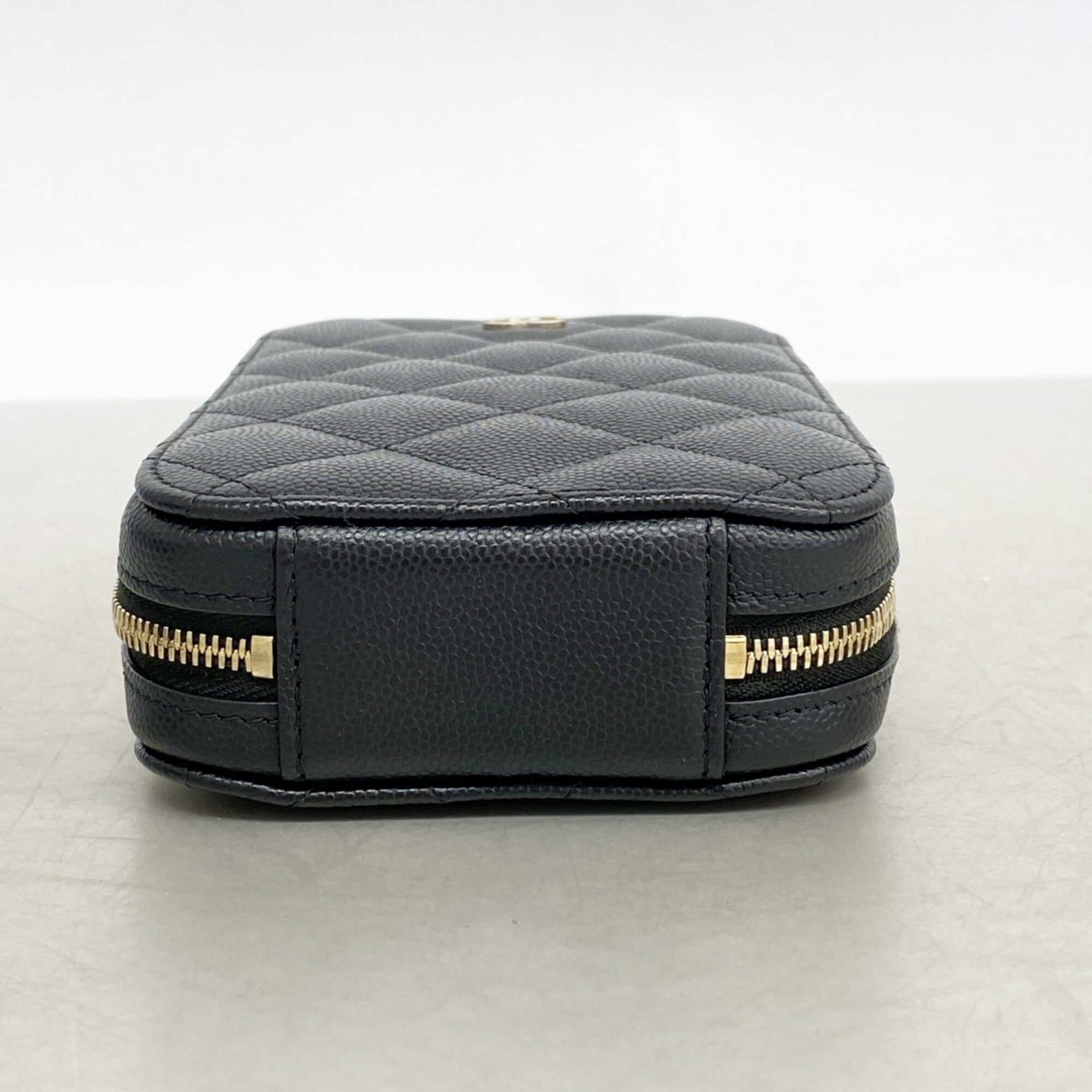 Chanel Black Grained Calfskin Shoulder Bag