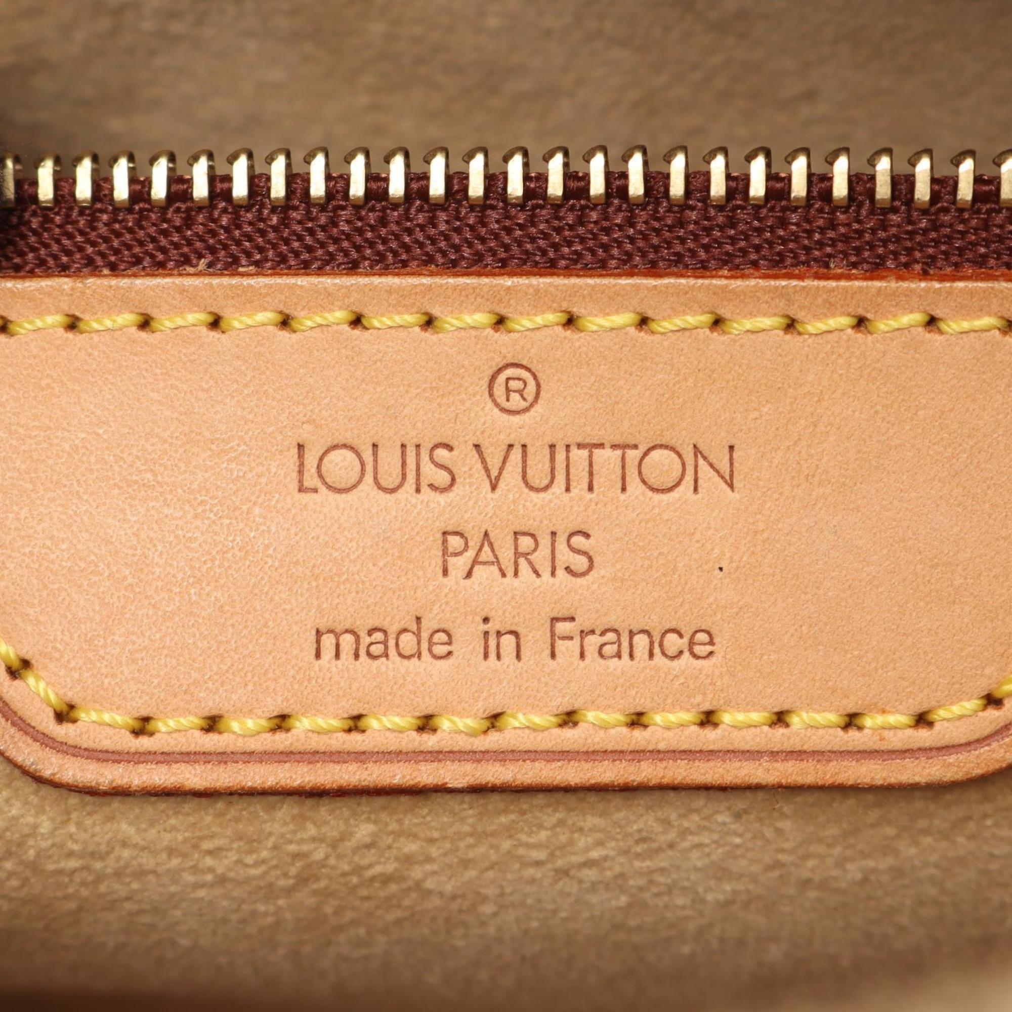 Louis Vuitton Brown Coated Canvas Leather Handbag Shoulder Bag
